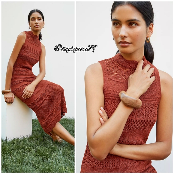 NWT, Anthropologie, Crochet Midi Dress - Picture 2 of 3